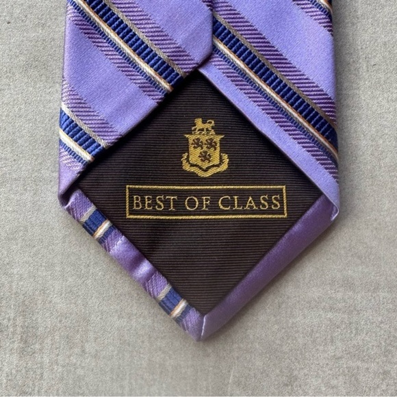 Robert Talbott RECENT Best of Class Lavender Striped Silk Tie - Picture 4 of 5